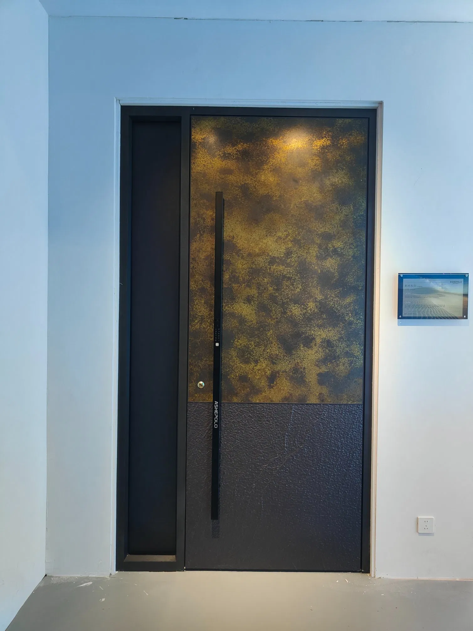 Weatherproof Aluminium Front Door with Gray Powder Coating Entrance Door