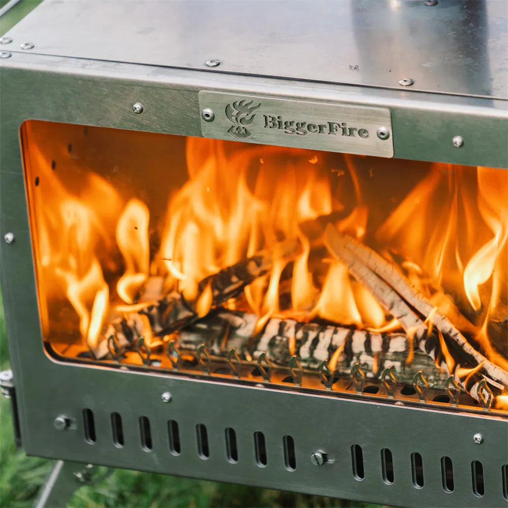 Дровяная печь-камин вертикальная для дома