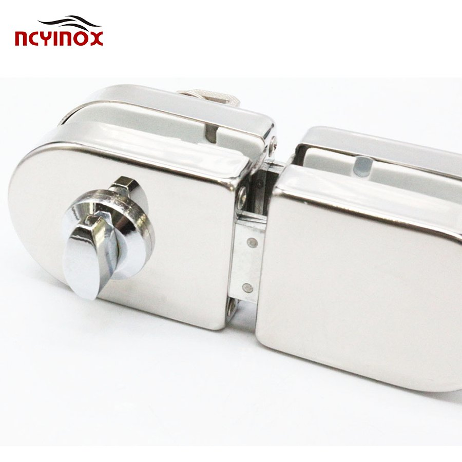 Security Frameless Cylinder Center Glass Door Key Lock