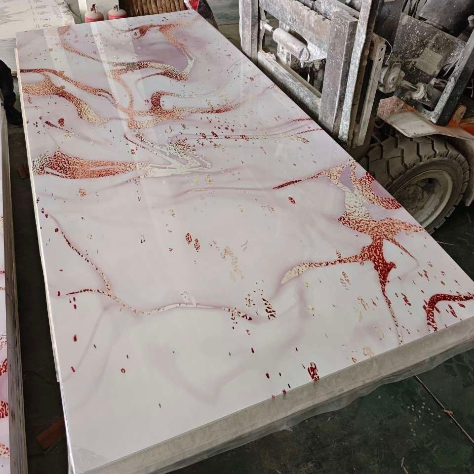 Paneles De Pared De PVC Piedra PU Policarbonato PVC Marble Sheet Wall Panel
