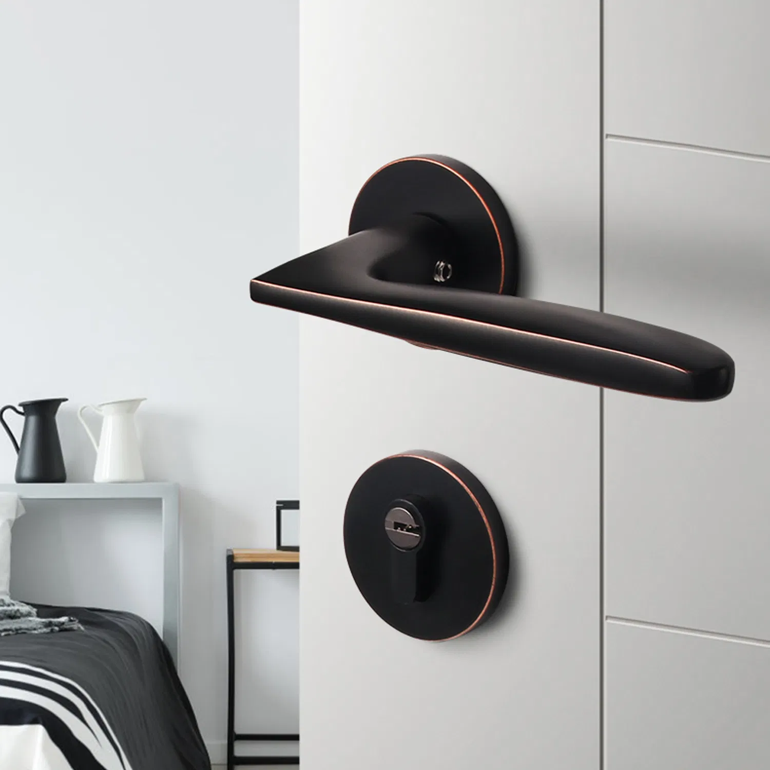 Hot Sale Modern Door Lock Door Furniture Hardware Lock Handle Sliding Wooden Door Interior Door Lock