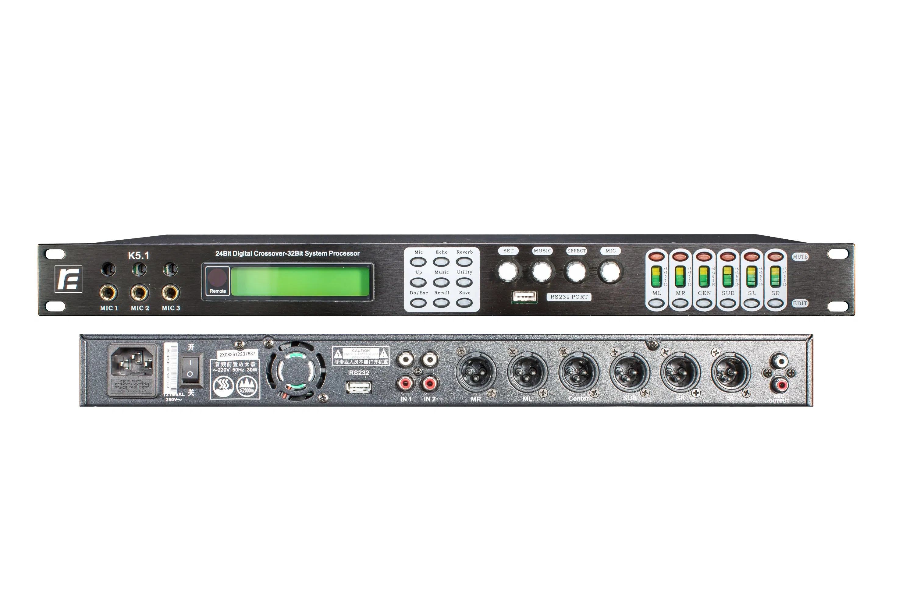 Ruifeng-Professional Digital Karaoke (Home) Audio Effector with Speaker Processor for Home/ KTV /Cinema/Night Club/ Rock Bar