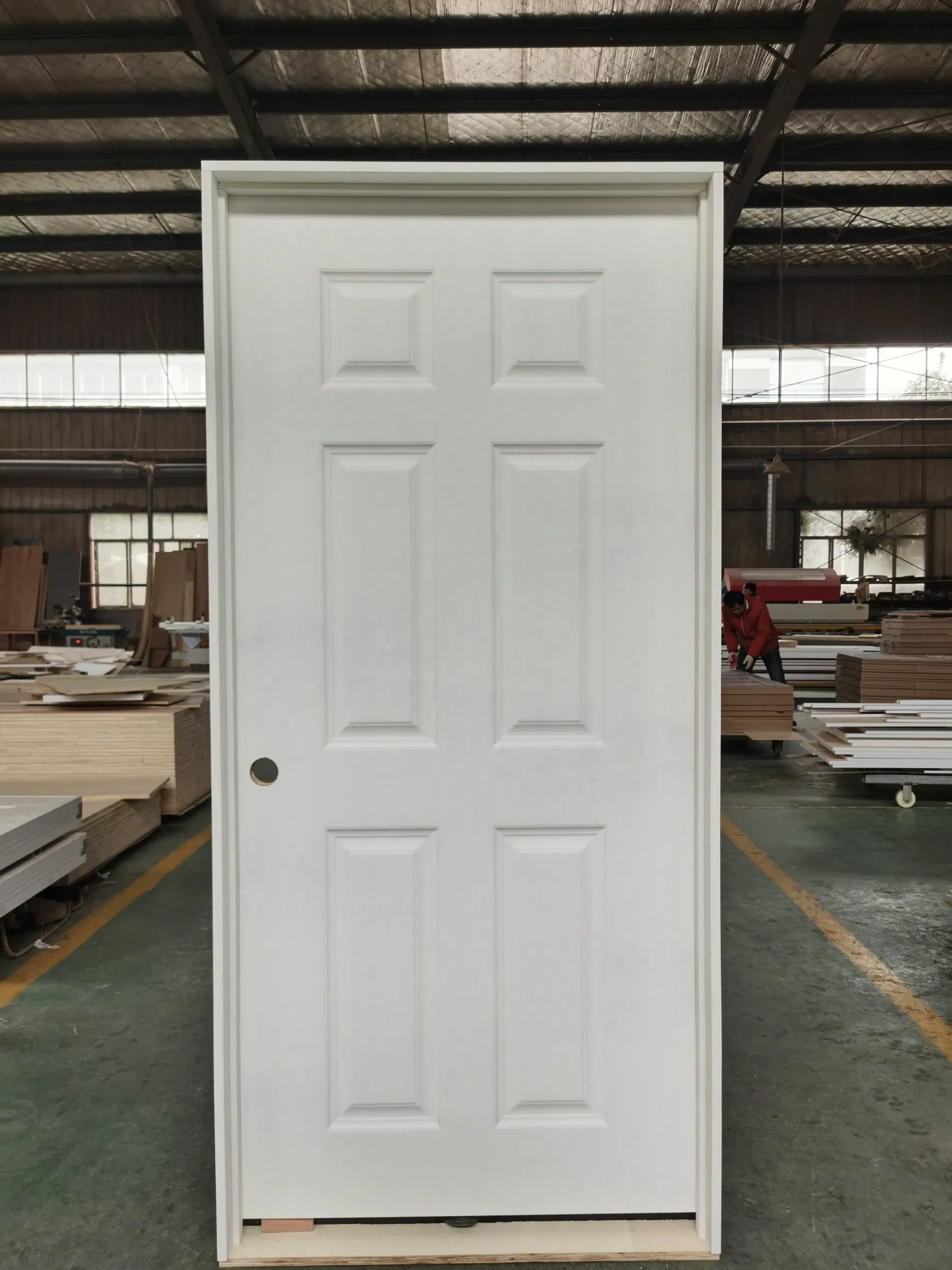 New Design Prehung White Hollow Core MDF Moulded Barn Door for Bedroom Interior