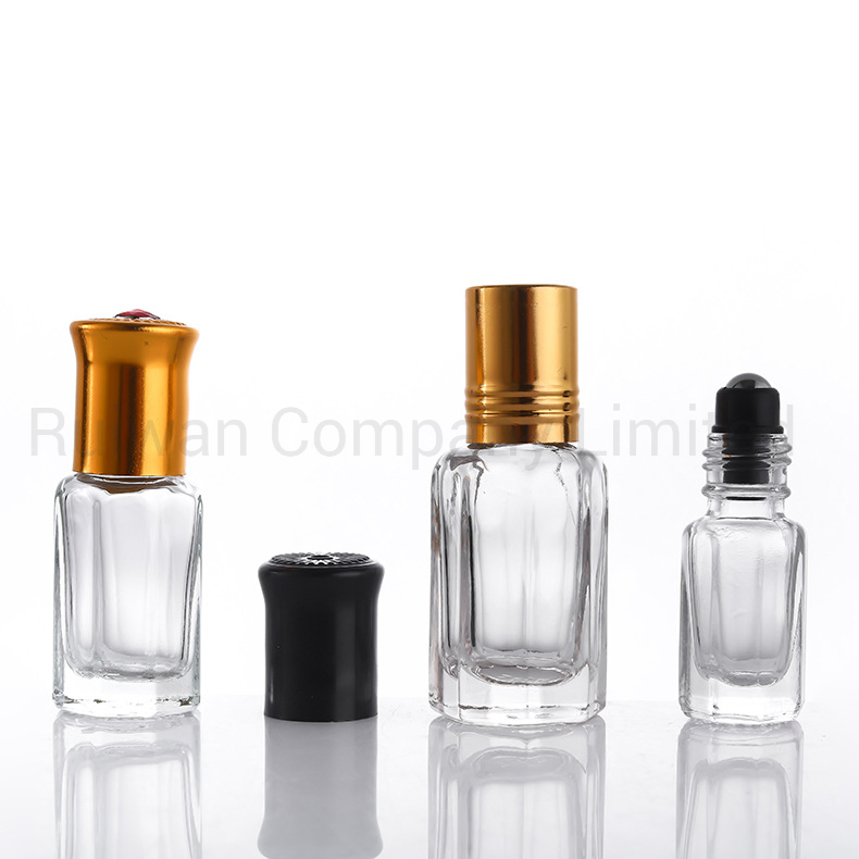 Wholesale Clear Octagonal Roller Bottle with Capacity 3ml, 6ml, 9ml. 12ml