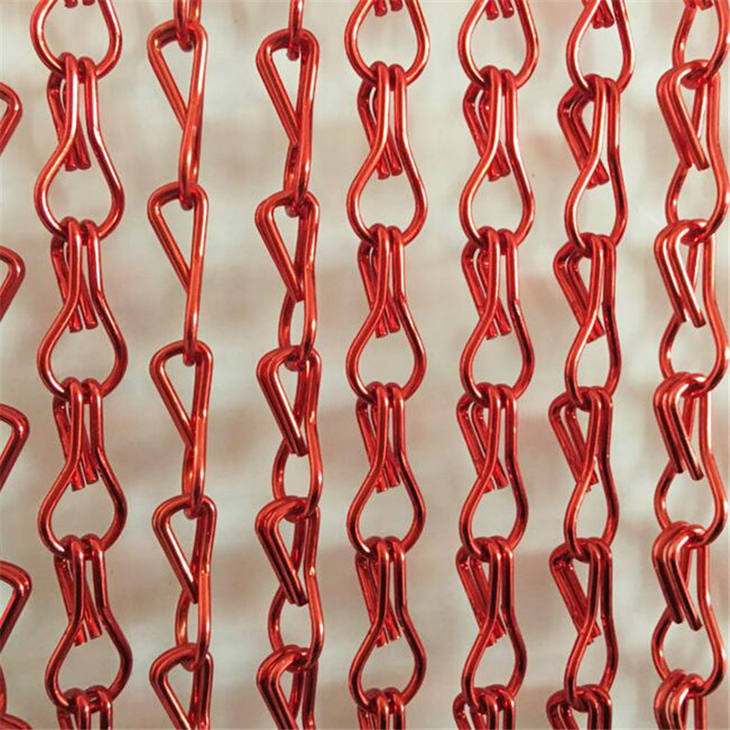 Gold Colored Aluminum Chain Link Security Screen Curtain Wall