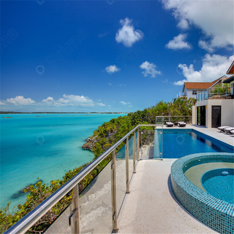 Hot Sale Balustrades Good Quality Outdoor Balcony Railing Stainless Steel Handrail Post Metal Glass Railing