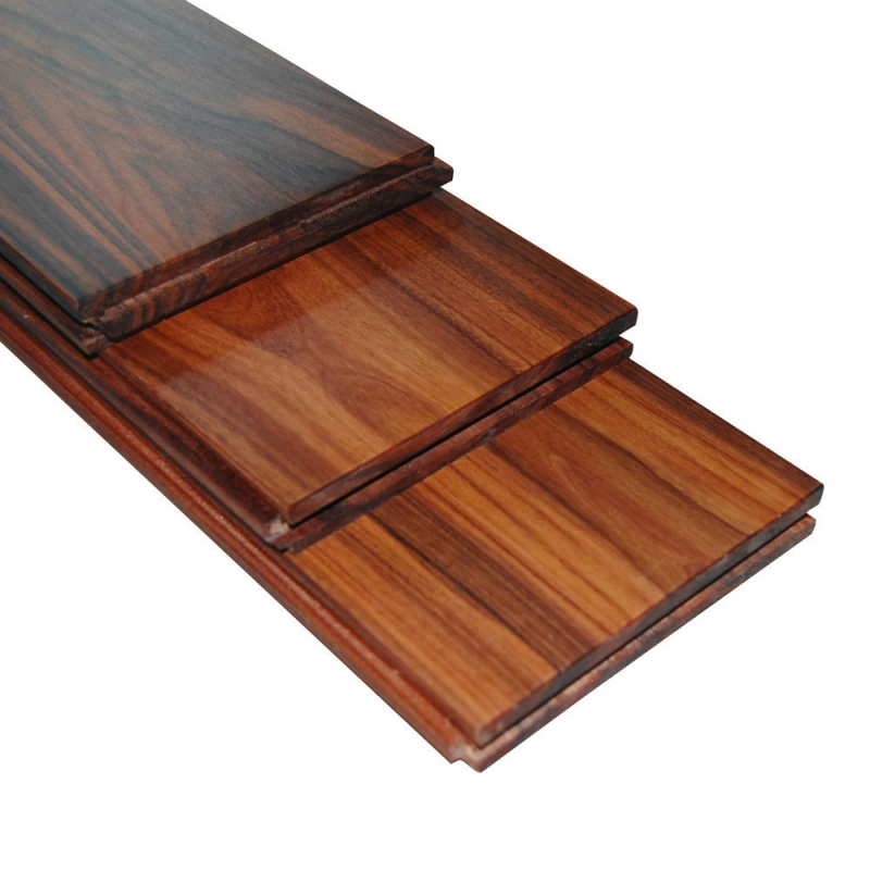 High-End Wood Wax Oil Surface Mahogany Solid Wood Flooring 0755