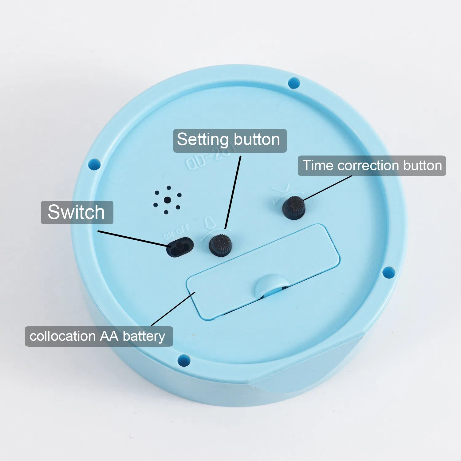 Foska Desk Table Plastic Assorted Color Circle Alarm Clock