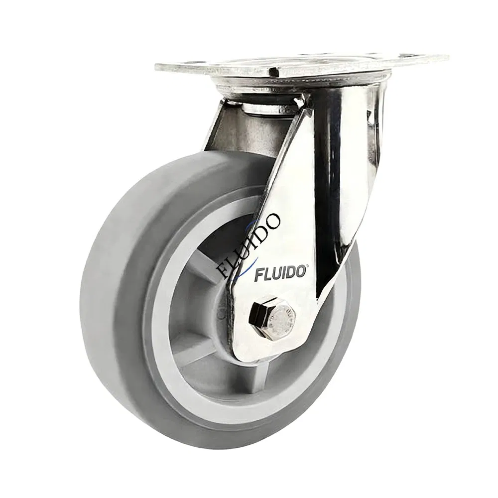 200mm Heavy Duty Caster Wheel with Bracket Polyurethane Trolley Swivel Caster Wheel