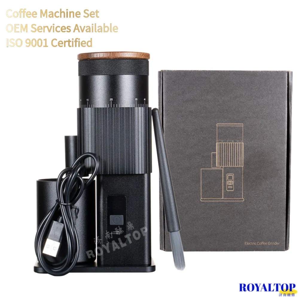 Single Dose Al-Alloy USB Rechargeable Portable Electric Coffee Grinder with Stainless Steel Burr