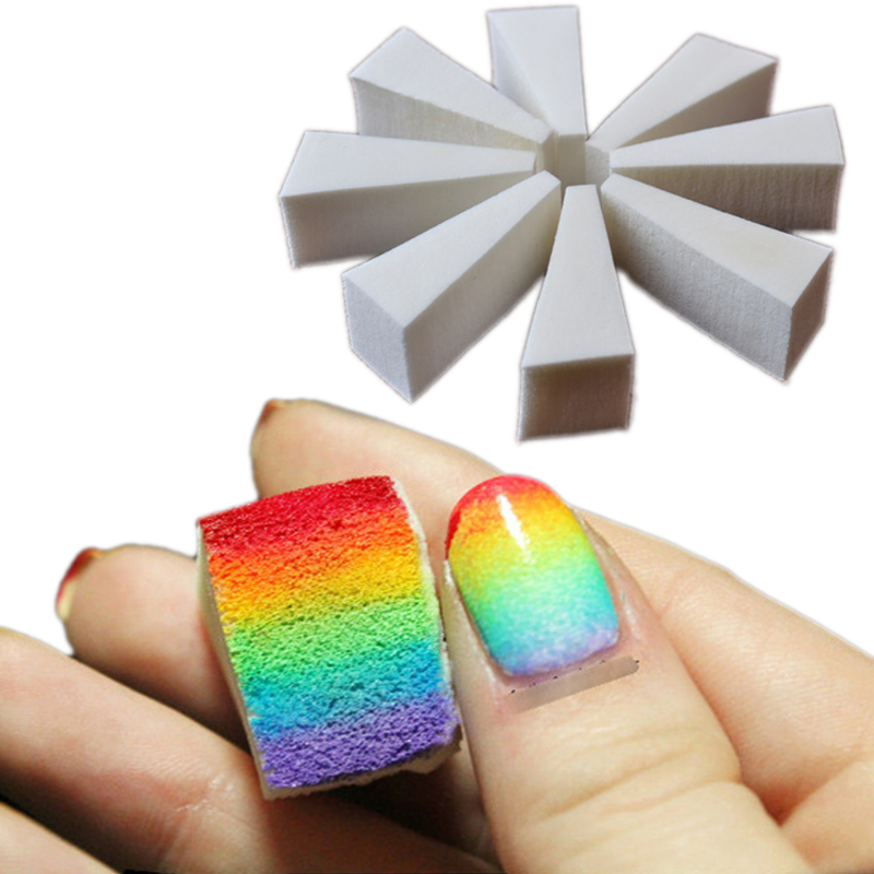 Nail Art Soft Sponge Polish Transfer DIY Manicure Tool Soft Triangle Nail Art Polish Gel Gradient Color Painting Sponge