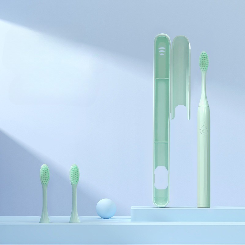 Ultra-Slim and Light Portable Adult Electric Toothbrush for Travel and Business Trips Battery-Powered Sonic Toothbrush with Travel Case