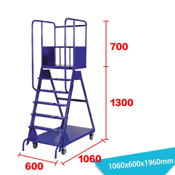 Supermarket Metal Foldable Ladder Cart
