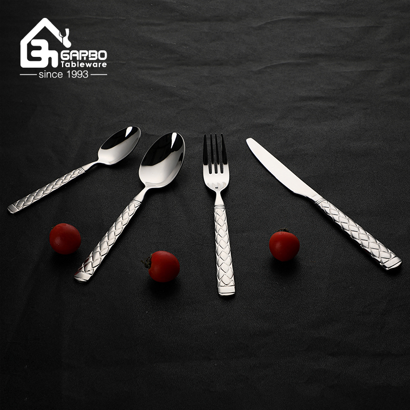 Premium Stainless Steel Steak Dinner Cutlery with Creative Engraved Handle