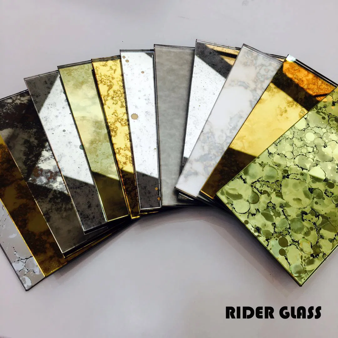 Large Frameless Decorative Wall Colored Antique Silver Glass Mirror