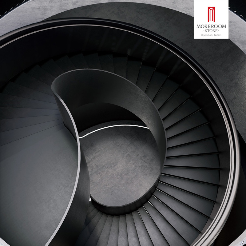 Laminated Porcelain Stoneware Black Stone Marble Slabs for High End Furniture Design