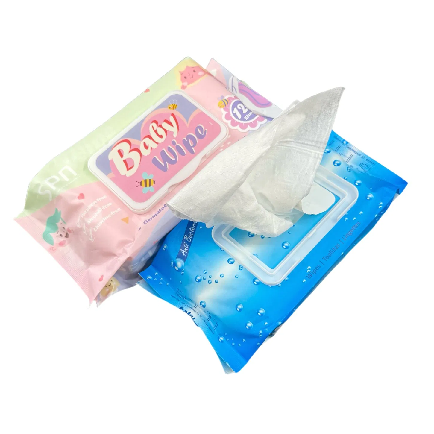 Biodegradable Eco Friendly Chlorhexidine Gluconate Antibacterial Bath Cleaning Wet Wipes Adult Shower Hand Body Patient Hypoallergenic Wet Towel with Chamomile