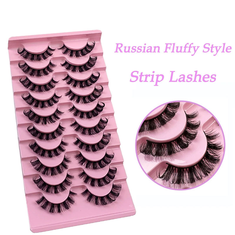 Dd Curl 10 Pairs of High Quality Simulation Thick Curly Russia False Eyelashes