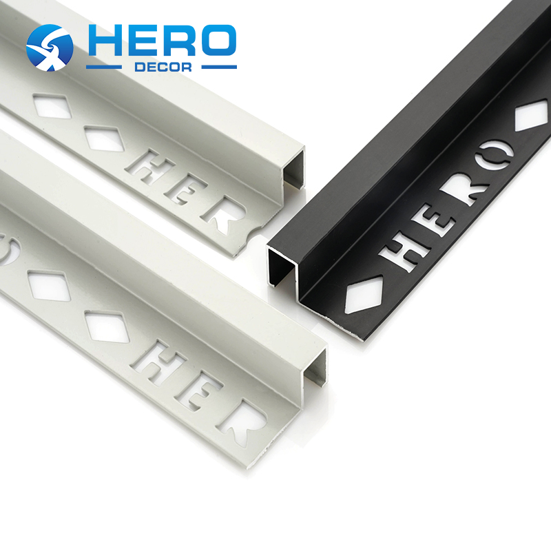 Wholesale Aluminum Decorate Strip Adhesive Install Hero Metal Making Machine Extrusion Multi-Layer Cone Diamond Marble Opening Wall Edge Square Shape Tile Trim