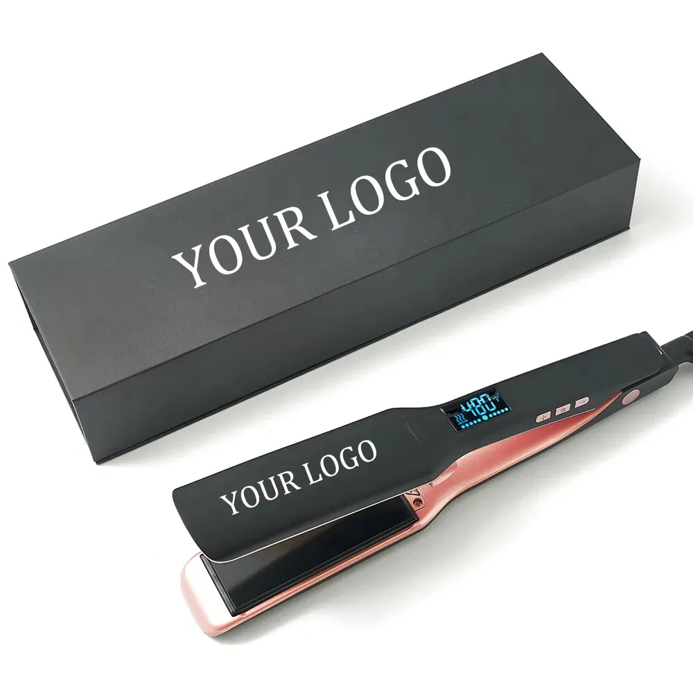 High Quality Customize Titanium Hair Straightener Professional Flat Irons Private Label Fast Heating for Keratin Use Anti-Damage Salon