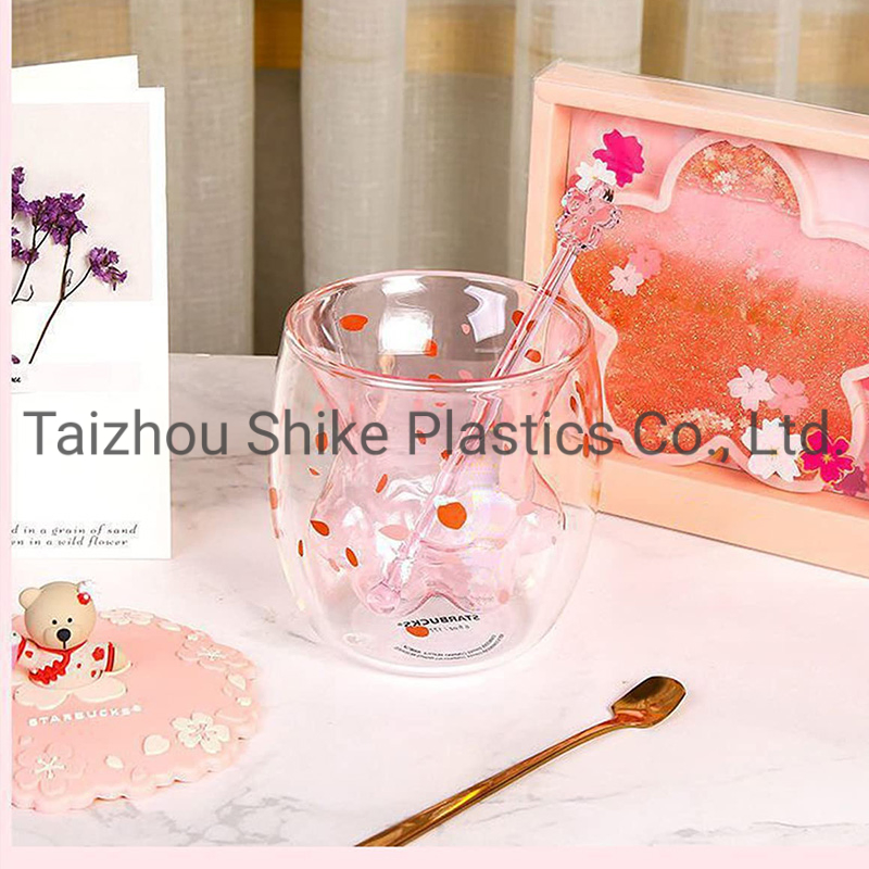 Стеклянная кружка с кошачьей лапкой, двойные стенки