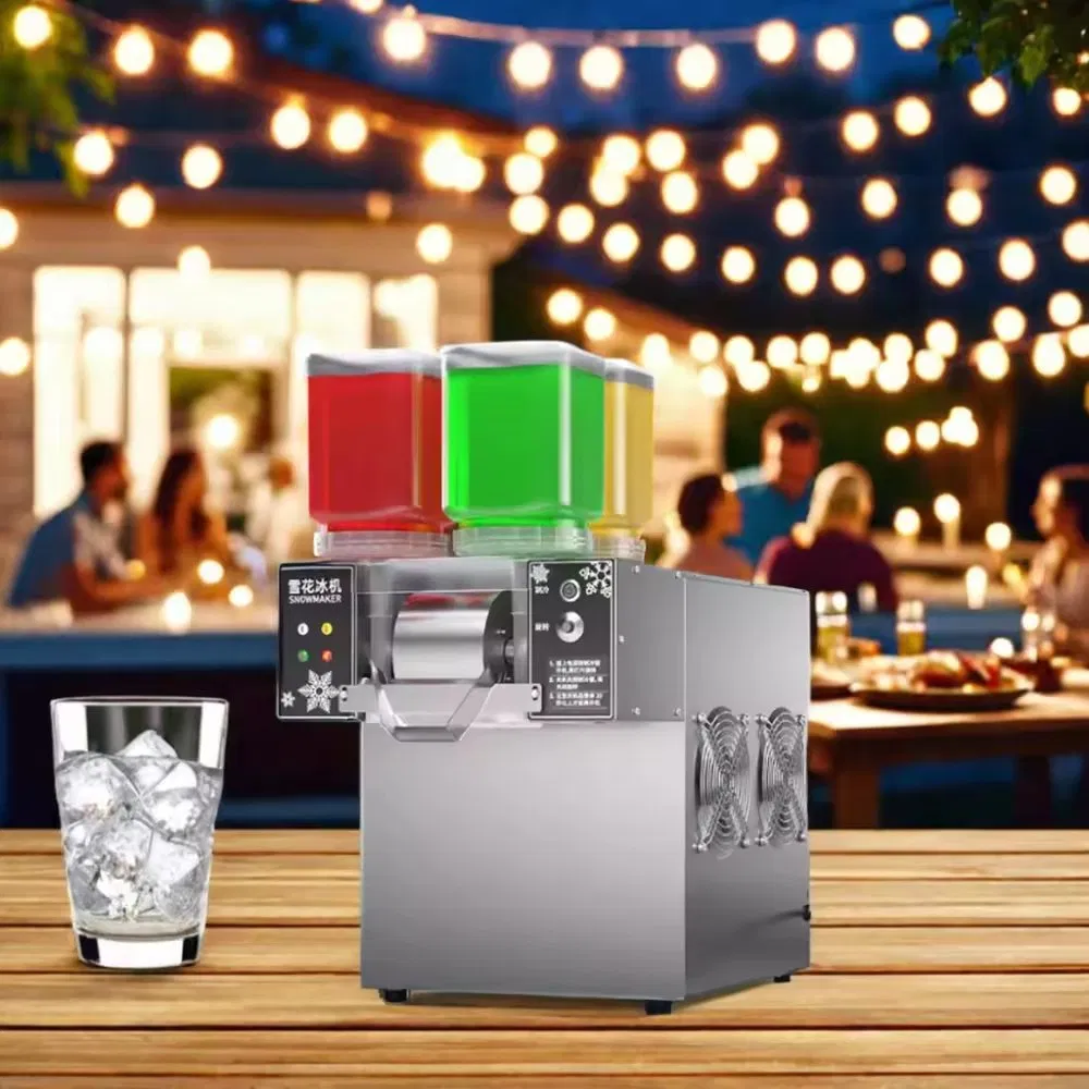 4 Tanks Milk Snow Flakes Ice Cream Snowflake Ice Shaved Making Machine