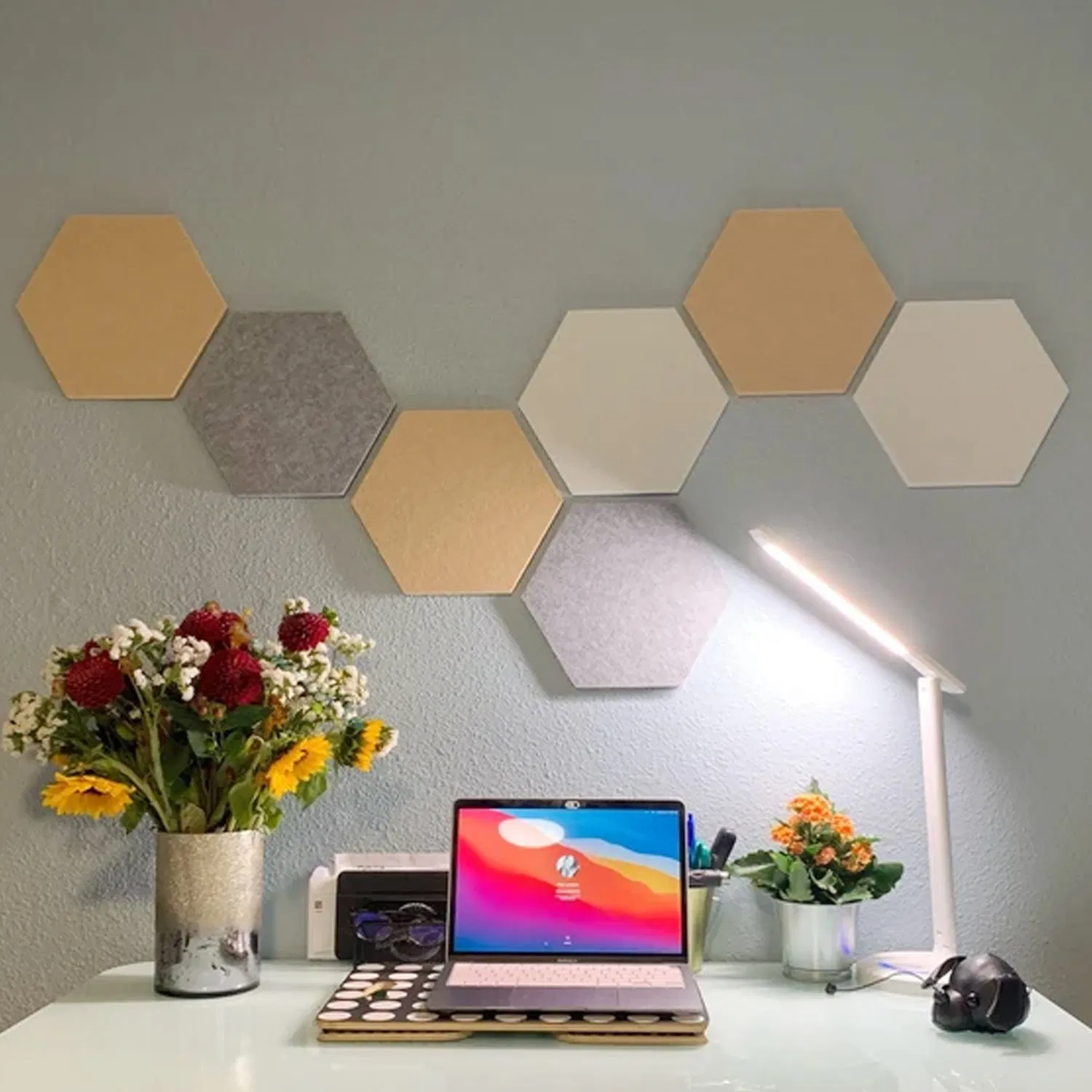 Pet 3D Hexagon Polyester Fiber Acoustic Panel Wall