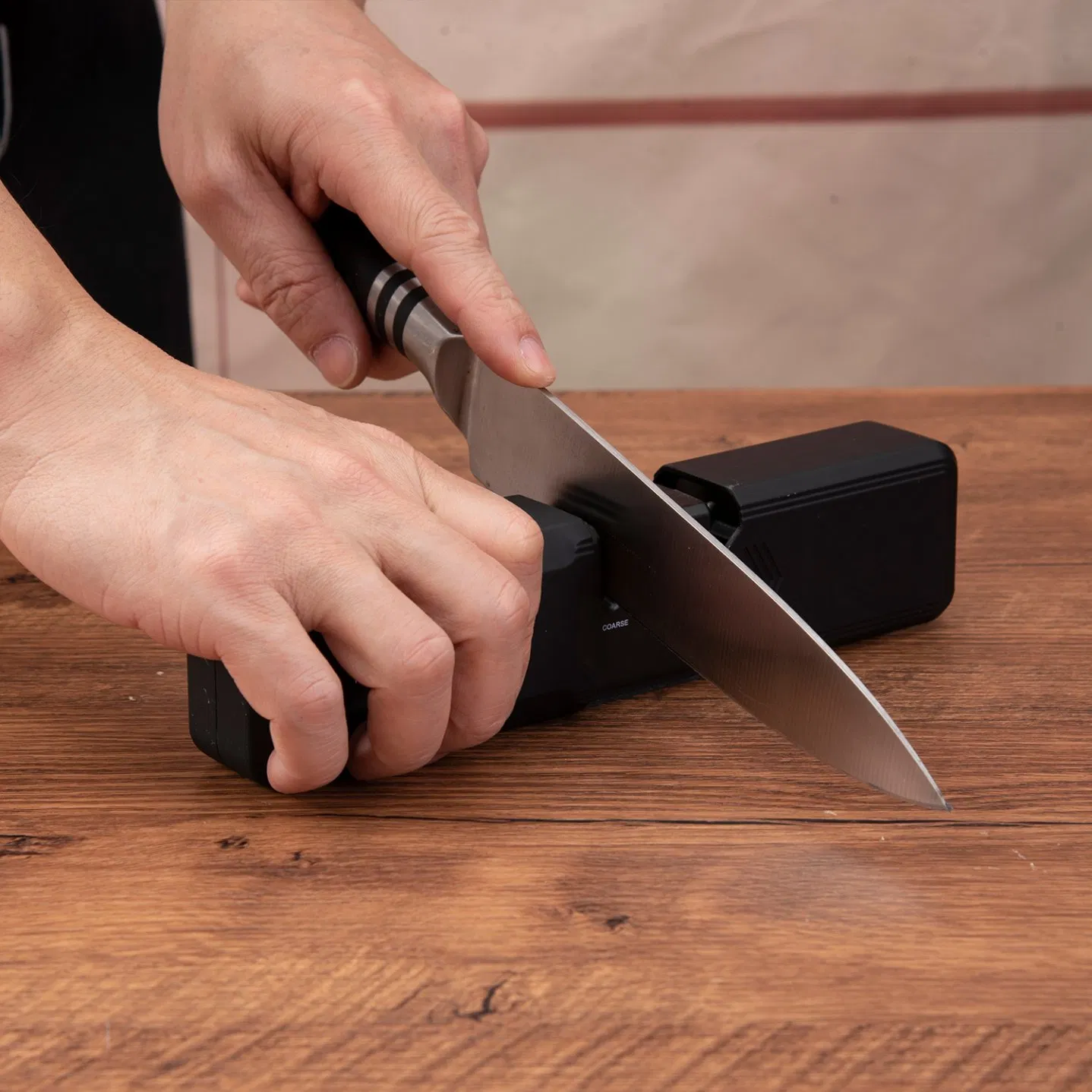 Retractable Knife Sharpener 3 Stage Coarse Fine Scissor Non-Slip Ergonomic Compact Travel-Tool