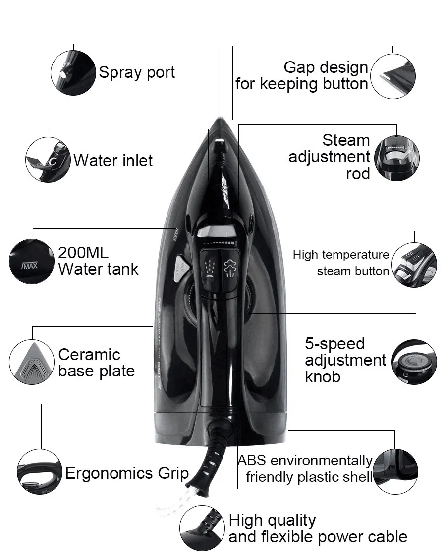 Hotel Professional Steam Iron with Auto off Function