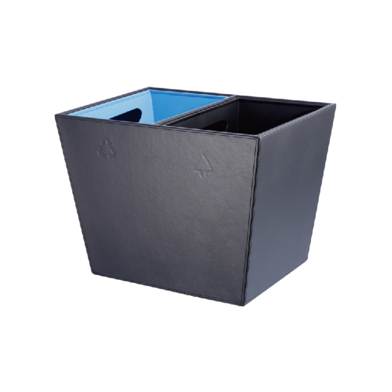 Retangular Shaped Hotel Room Leather Cover Waste Bin