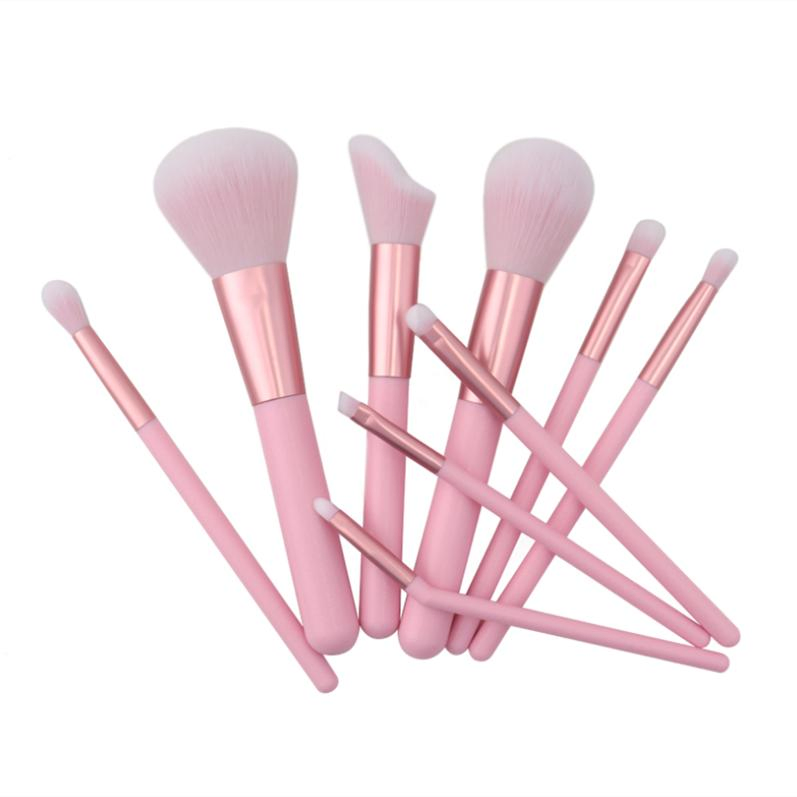 High Quality 9PCS Purple Makeup Brushes Kabuki Foundation Blending Contour Face Powder Eyeshadow Make up Brush Set