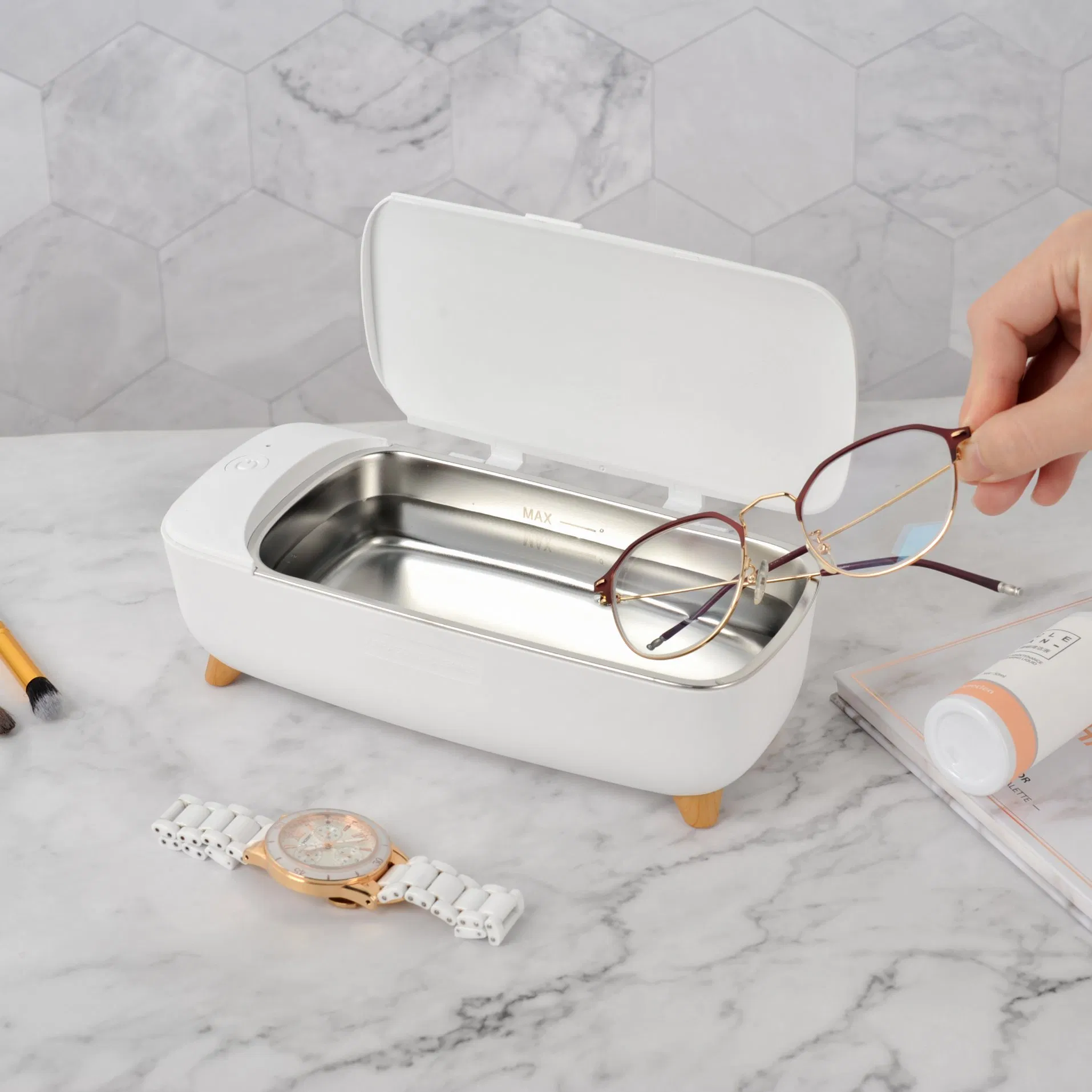 Household 400ml Eyeglass Ultrasonic Cleaner Machine for Jewelry