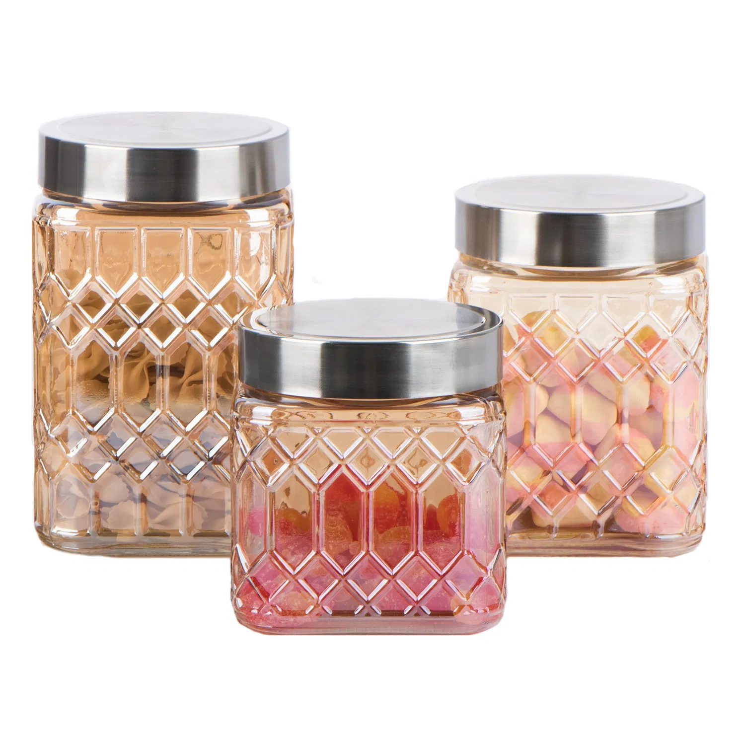 Квадратная стеклянная банка с крышкой из нержавеющей стали