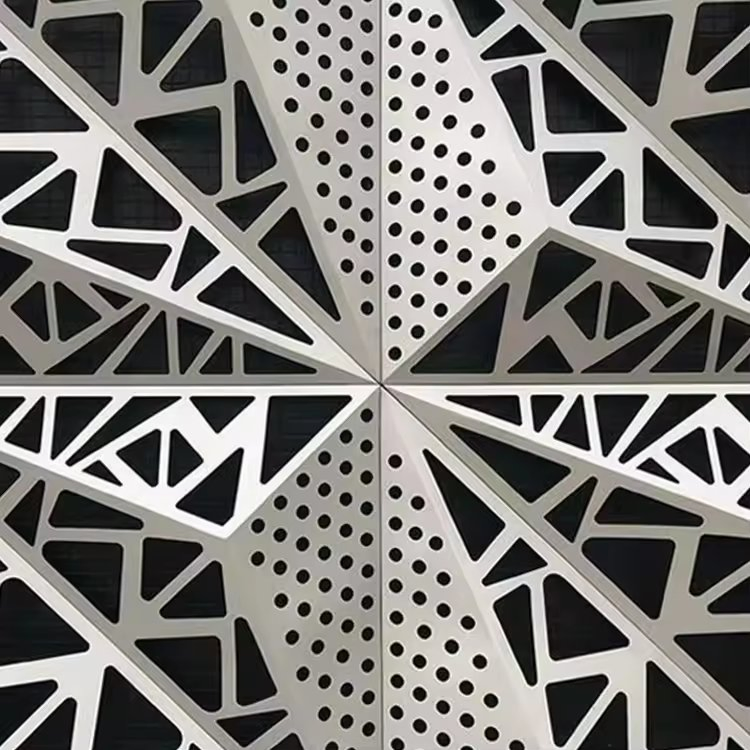 Etal Panel 3D Design Aluminum Carved Solid Panel Cladding System Aluminium Perforated Facade