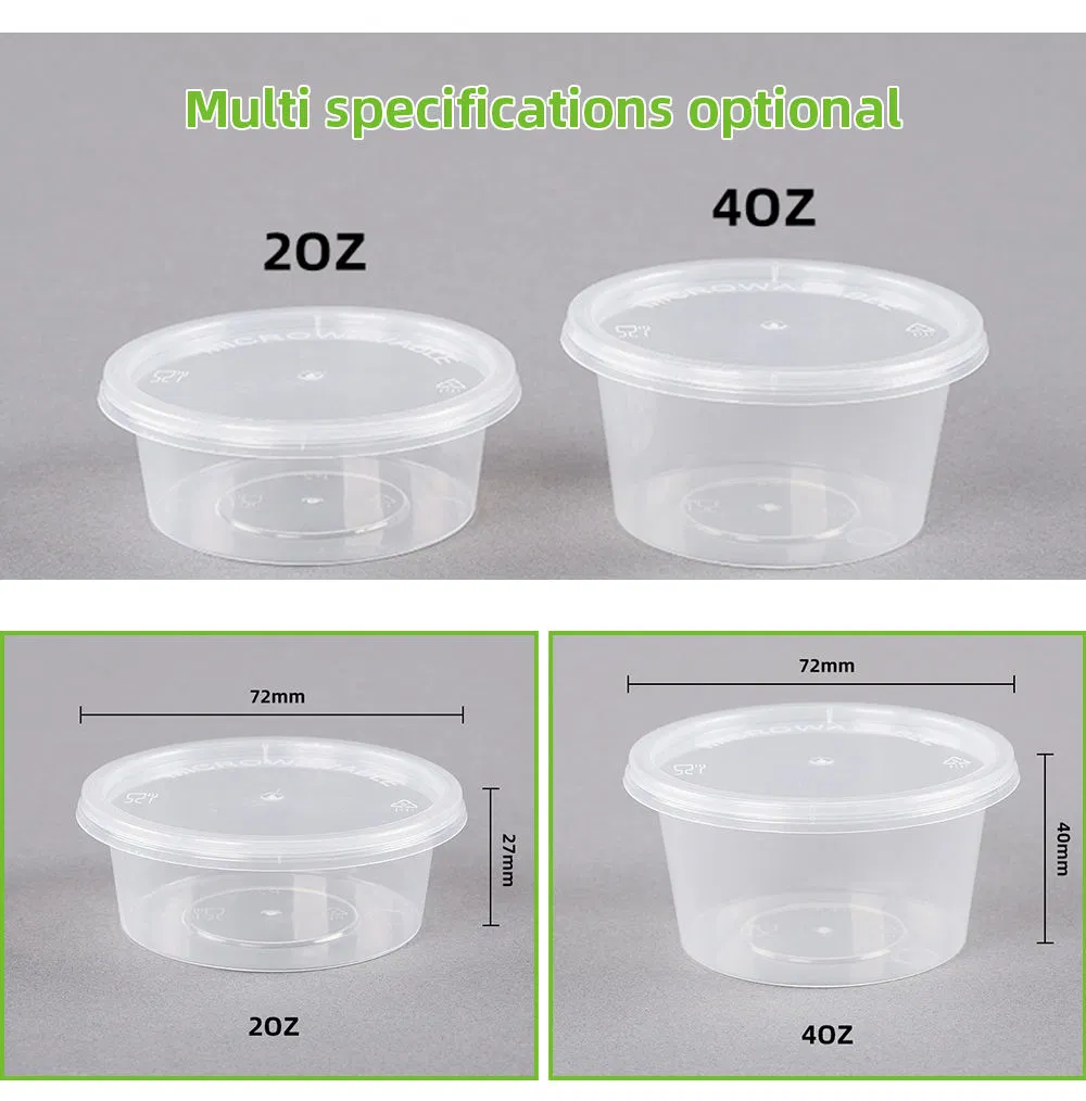 Convenient Disposable Plastic Sauce Cup with Separated Lid for Ketchup Salad Dressings