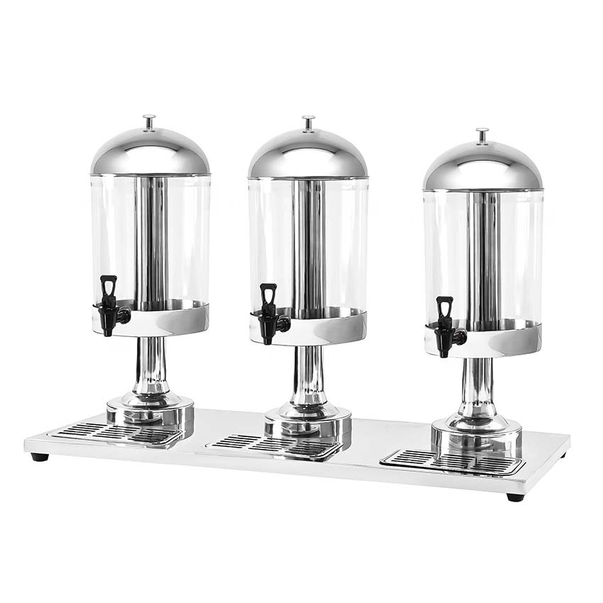 8L*3 Drink Dispensers Transparent Barrel Cold Juice Dispenser Beverage Buffet Drink Dispenser