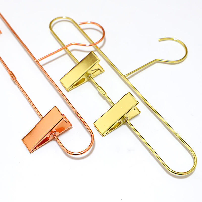 Wholesale High Quality Gold Metal Clip Child Adults Adjustable Coat Pant & Skirt Hangers