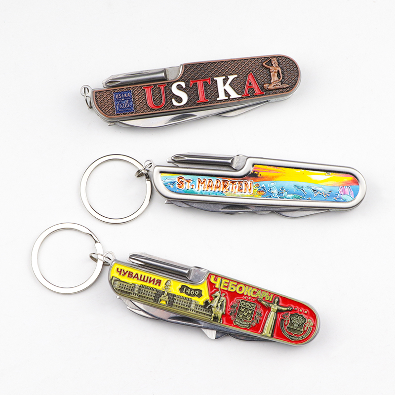 Wholesale Custom Logo 11 in 1 Utility Survival Knife Souvenir Pocket Multifunction Folding Knives