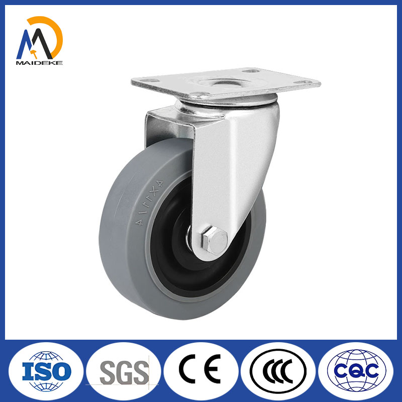 3/4/5 Inch TPR Material Medium-Sized Casters, Top Plate Rotating Anti-Static Casters