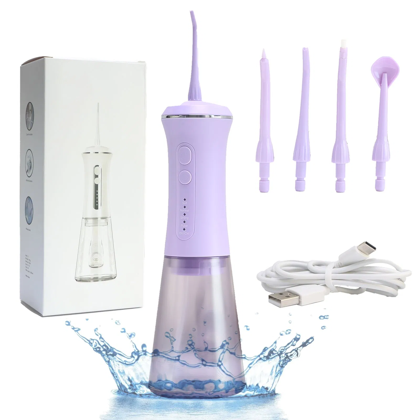 Ipx7 Waterproof Water Flosser with 350ml Large Detachable Water Tank