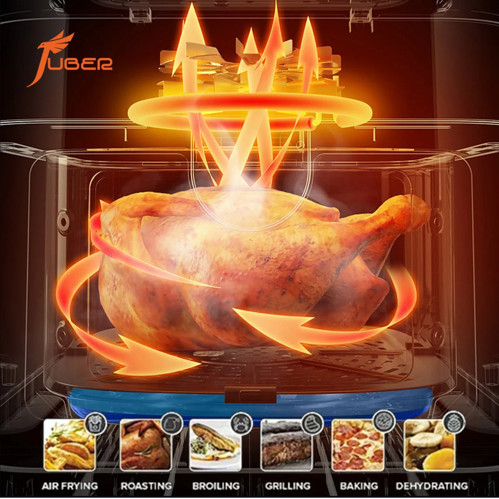 China Manufacturing Electric Kitchen Appliances Industrial Air Fryer with Digital Touchscreen