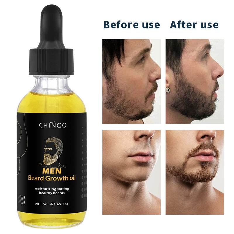 Natural Men Beard Growth Oil Moisturizing Softening Healthy Beard Care