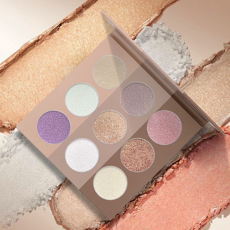 OEM/ODM Private Label Waterproof DIY Free Color Combination Contour Highlighter Palette Makeup Eyeshadow Palette