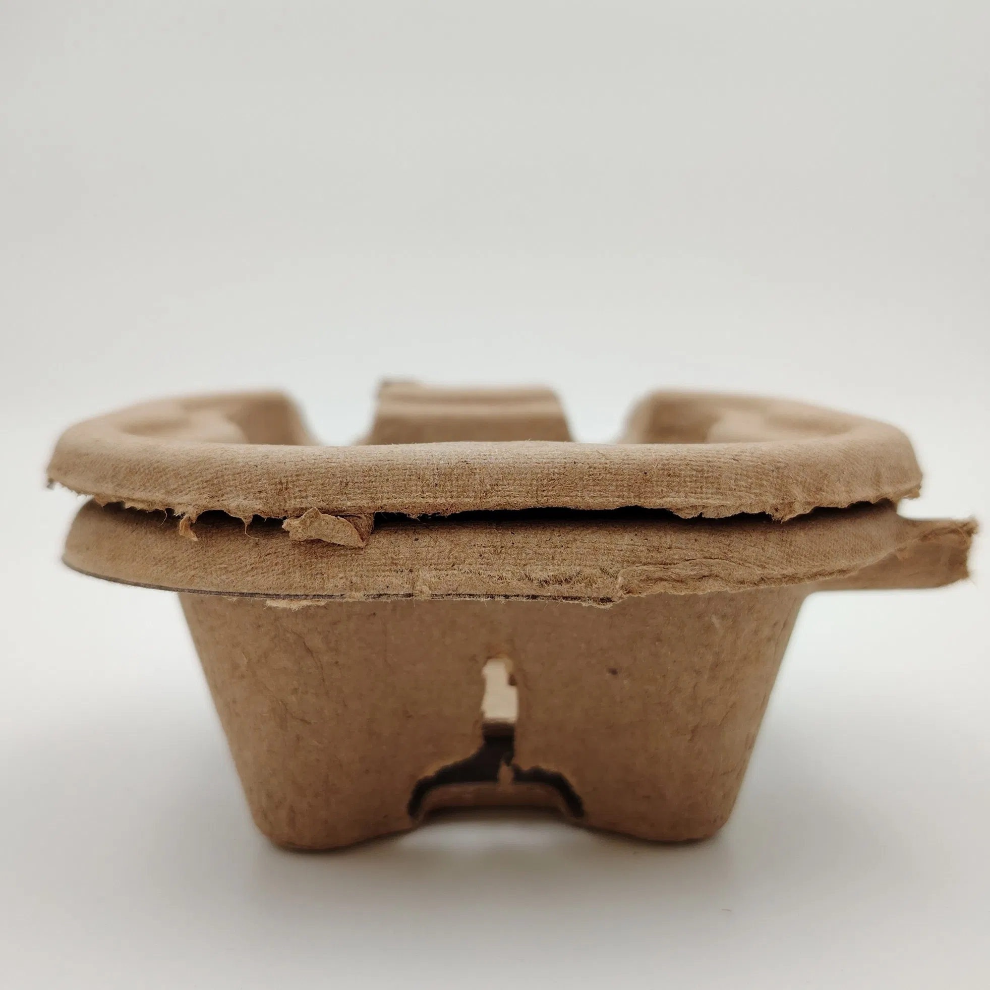 Customizable Cup Holder Biodegradable Paper Pulp Takeaway Carrier Tray Coffee Paper Cup Holder Tray