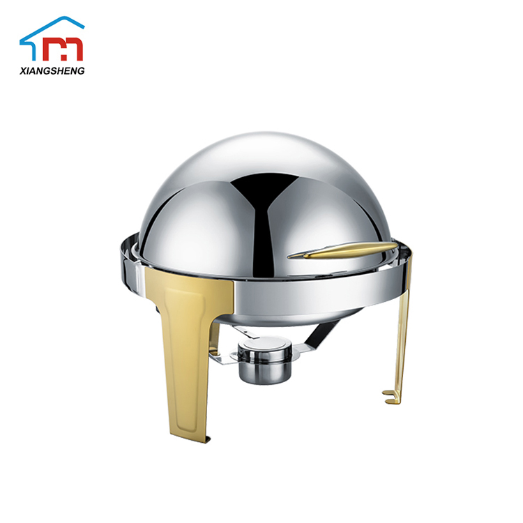 Xiangsheng 6L Round Stainless Steel Chafing Dish Collection with Fuel Stove