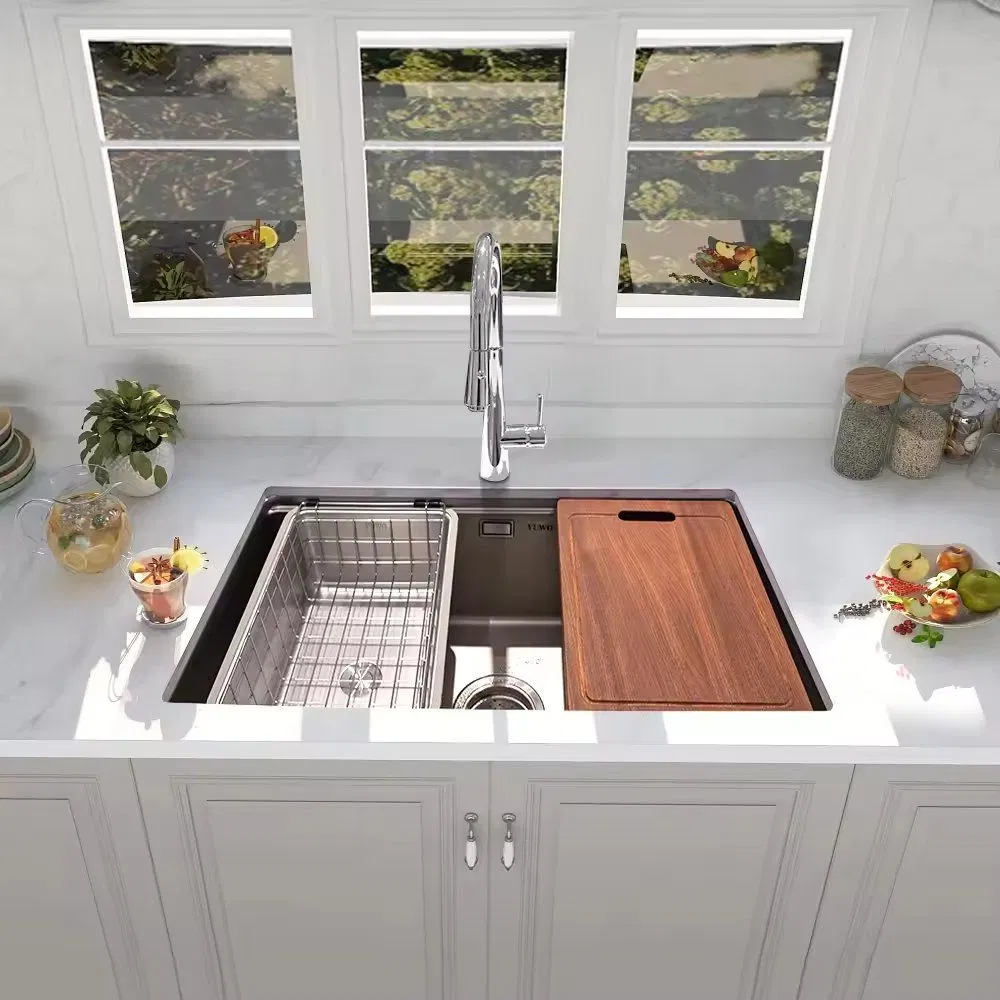 Luxury High Tech Stainless Steel Kitchen Sink 304 Commercial Grade Undermount Single Bowl Kitchen Sink 8045