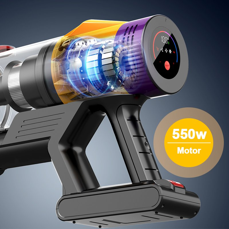 550W 35kpa 40mins Low Noisy Lightweight Handheld Cordless Portable Battery Powered Ash Stick Vacuum Cleaner for Home