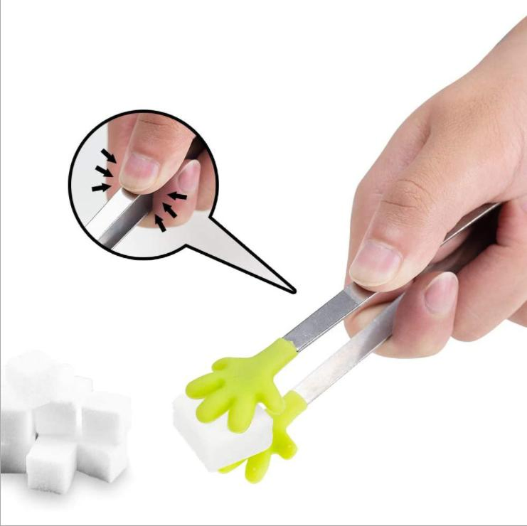 Durable Food Clip Stainless Steel Silicone Kitchen Tool BBQ Tongs