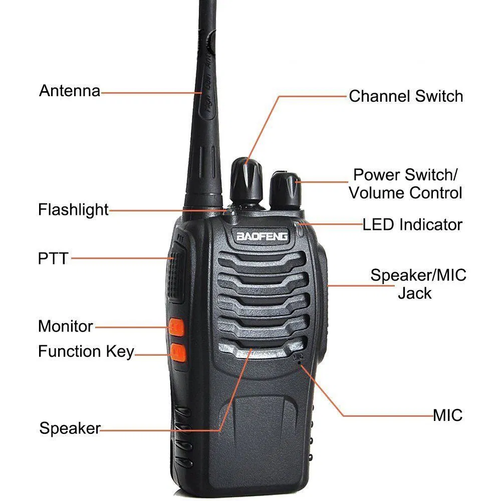 Портативная рация BF-888S 5W 16 каналов UHF