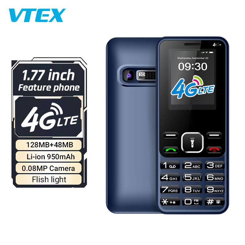 1.77" 4G 950mAh Long Battery Life RAM 48MB ROM 128MB Mini Body Feature Phone for Seniors